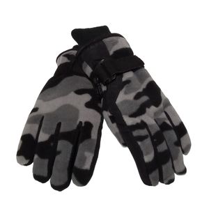 3M Fleece Thinsulate Camouflage Velcro Closure Black/Gray Boys Gloves Size M/L